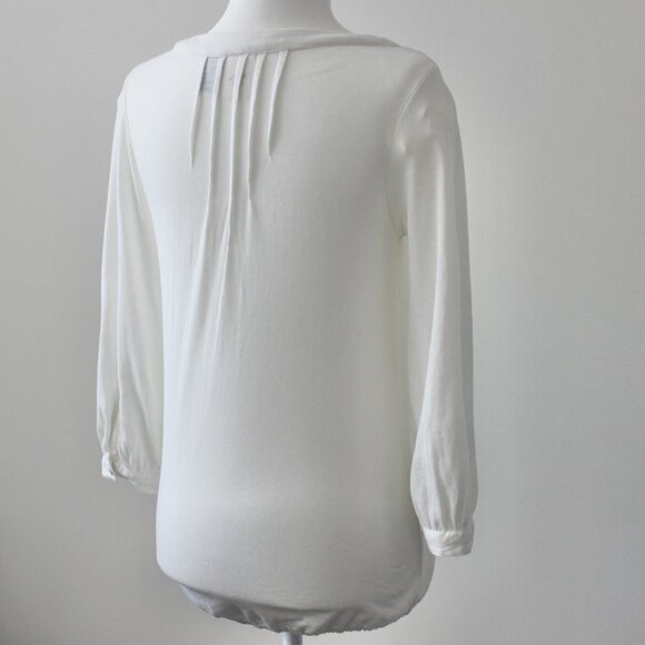 Billabong Vintage Y2K Cotton Off-White Lace V-Neck Long-Sleeve BlouseTop Small - Picture 7 of 12